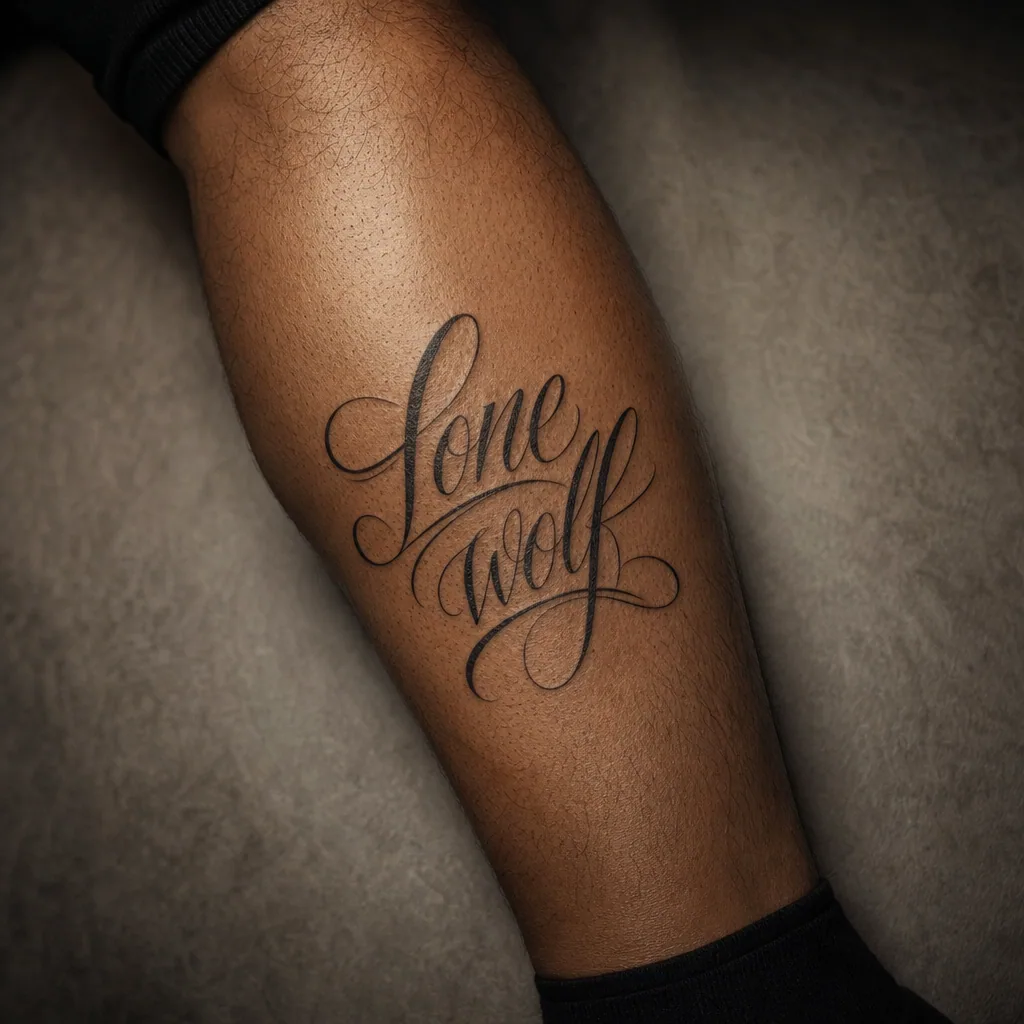 Lettrage lone wolf calligraphie