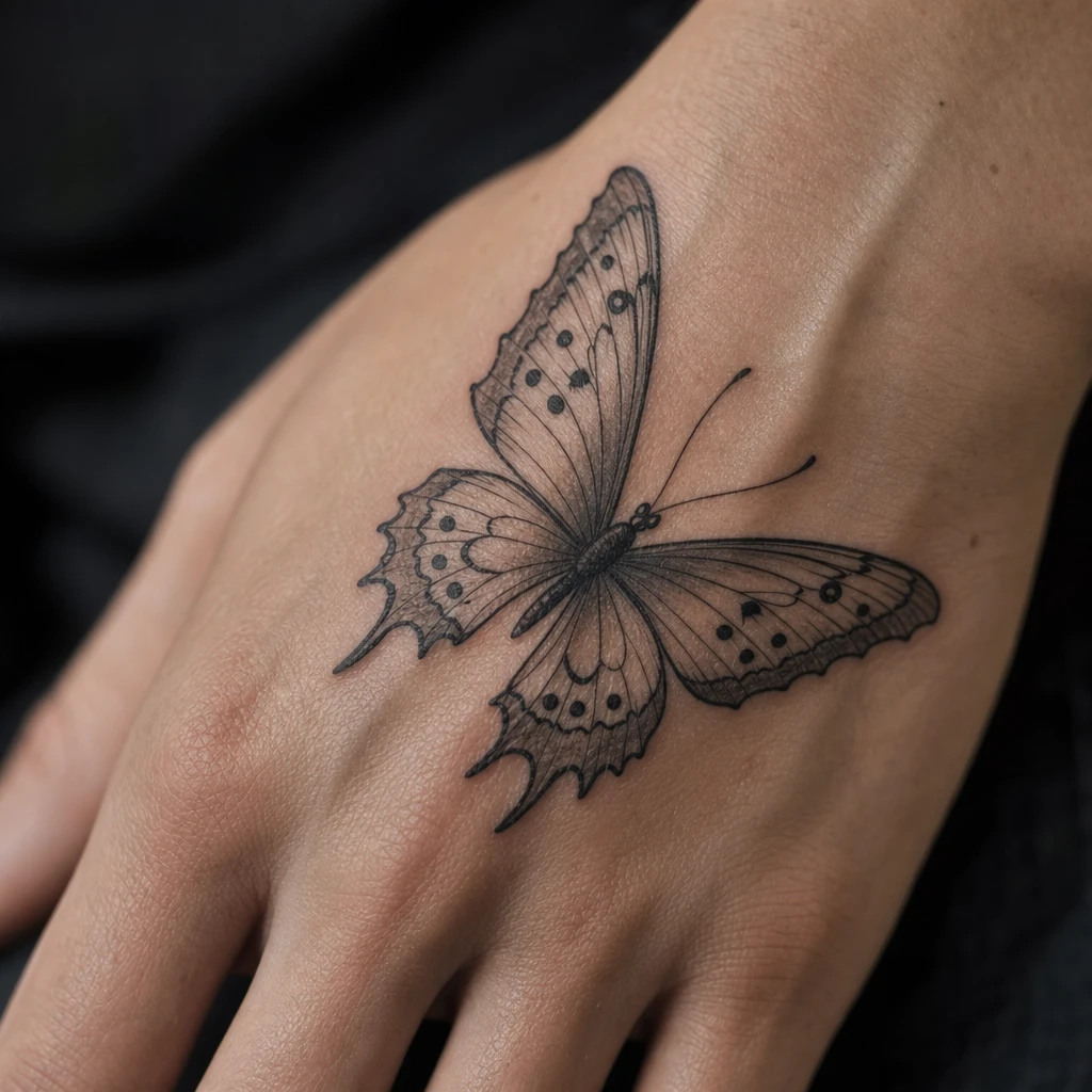 Papillon dos de main