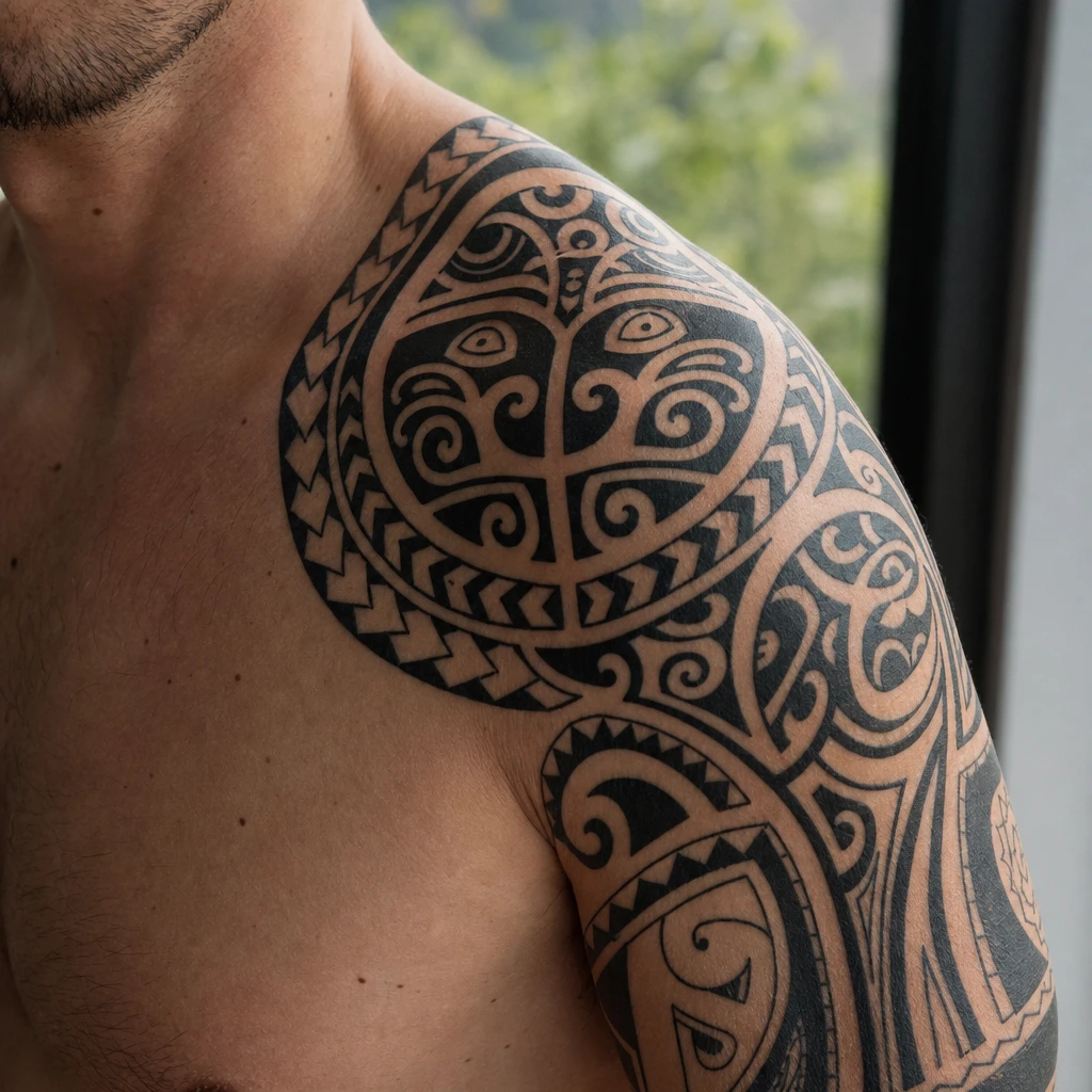 Tattoo maori auf echter Haut