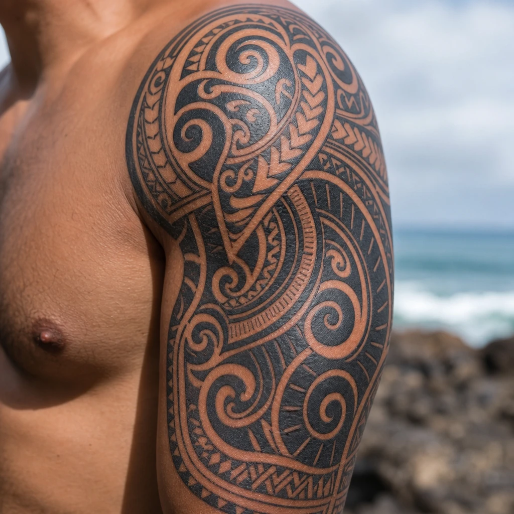 Tattoo maori auf echter Haut