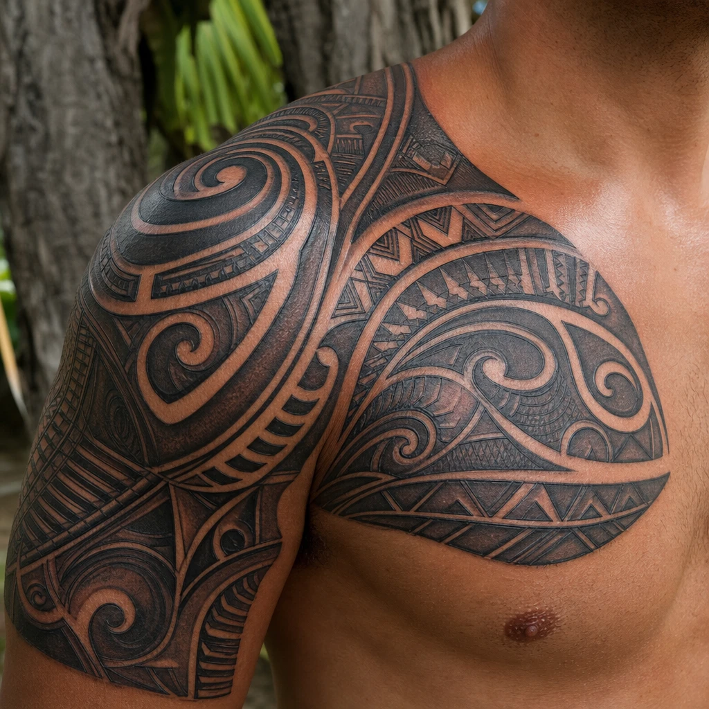 Tattoo maori auf echter Haut
