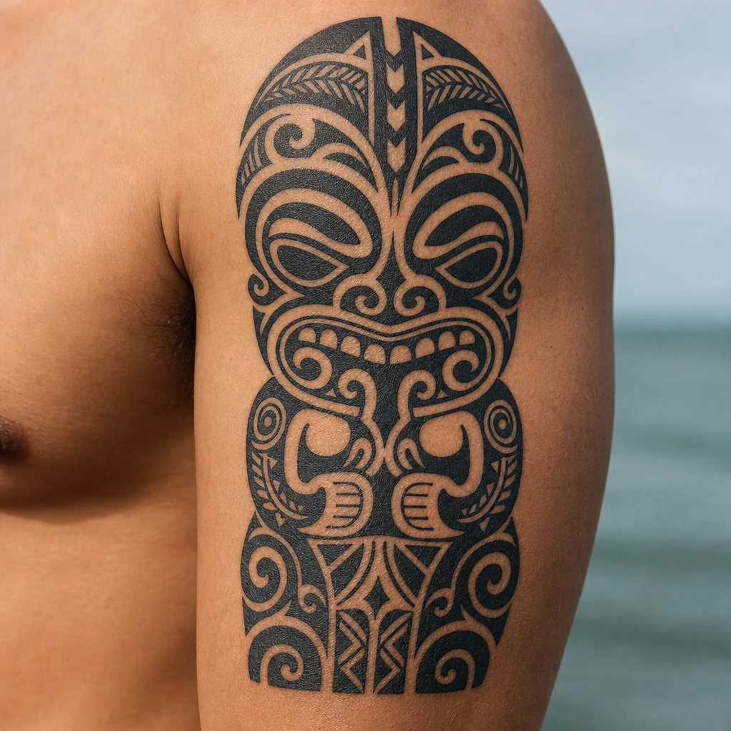 Tattoo maori auf echter Haut