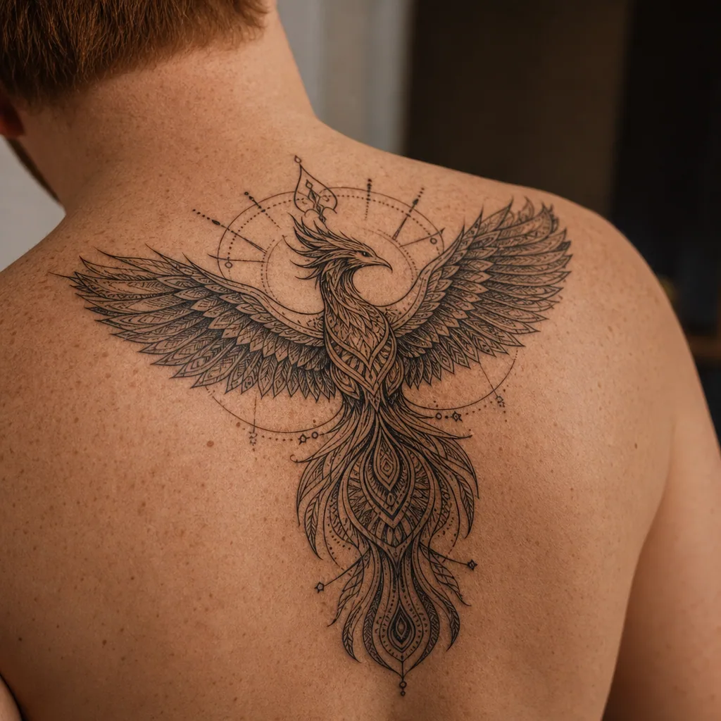 Mandala phenix ornemental