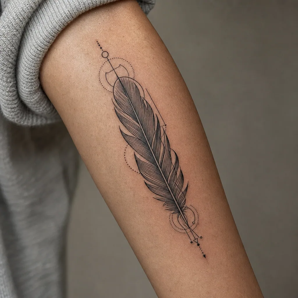 Plume geometrique structuree