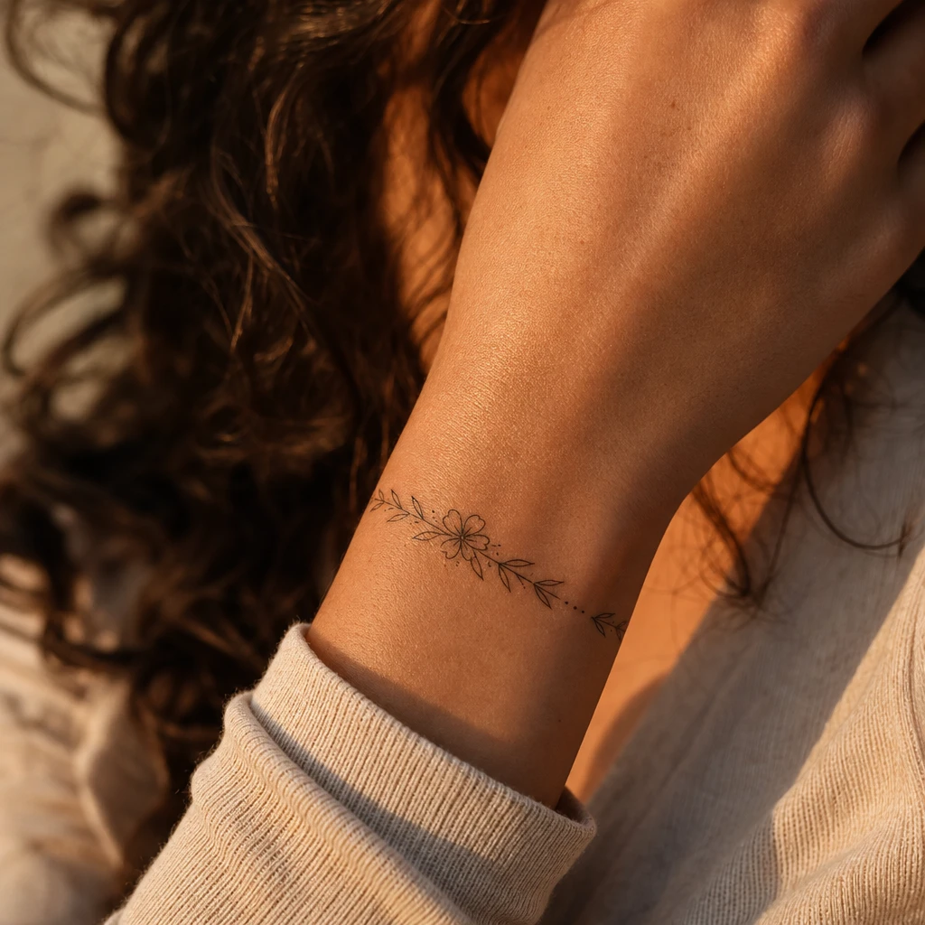 Bracelet floral fine line