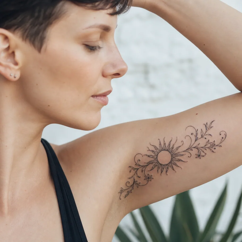 Soleil floral entrelace